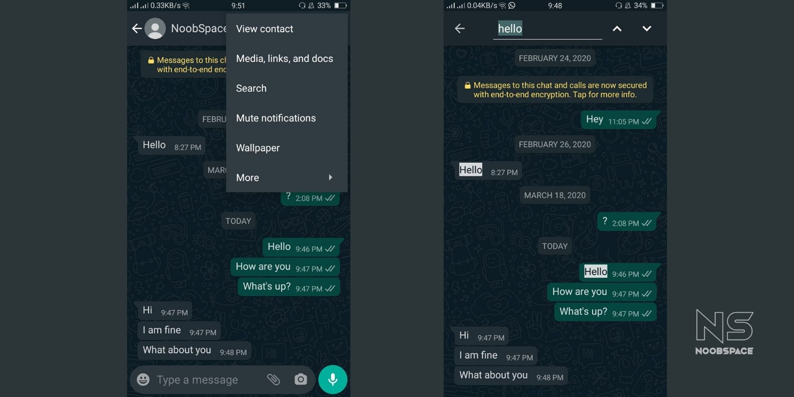 Easily search messages in WhatsApp Chat