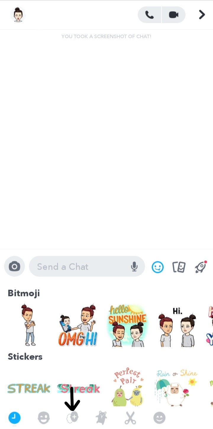 A screenshot of Snapchat cameo two faced icons