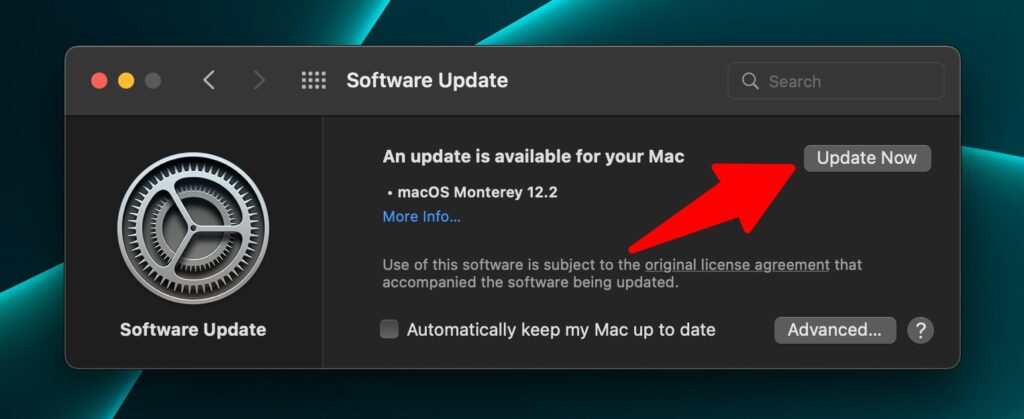 macOS update available