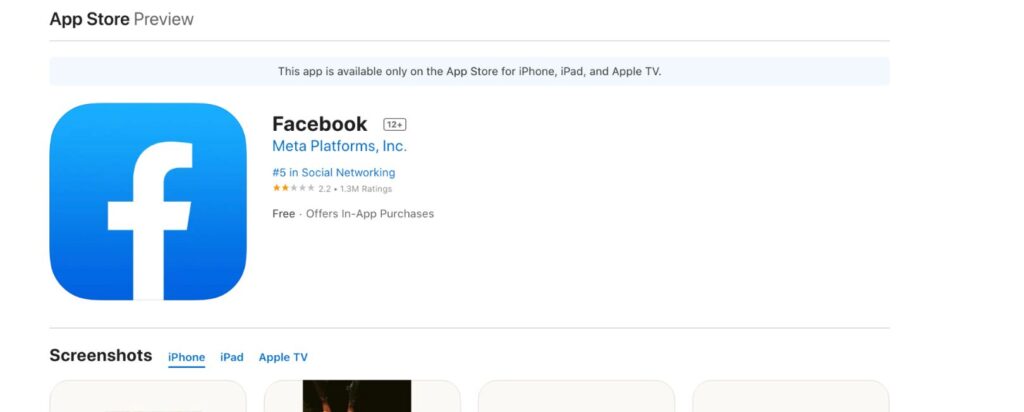 Download Facebook para iOS