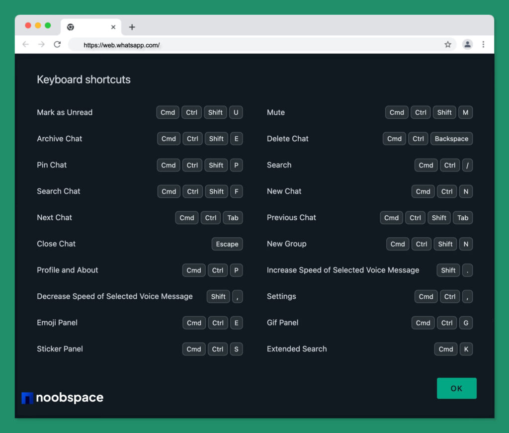 WhatsApp Keyboard Shortcuts For Windows & Mac In 2024