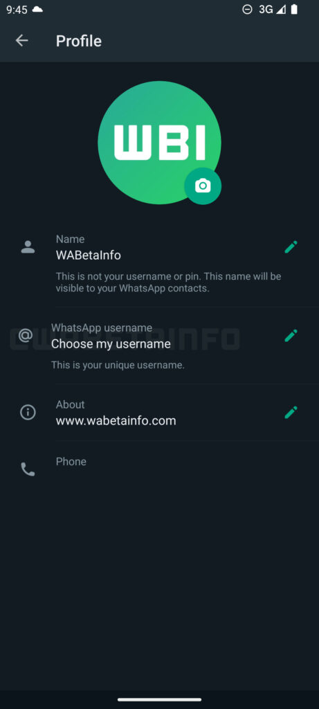 whatsapp username android beta 2023