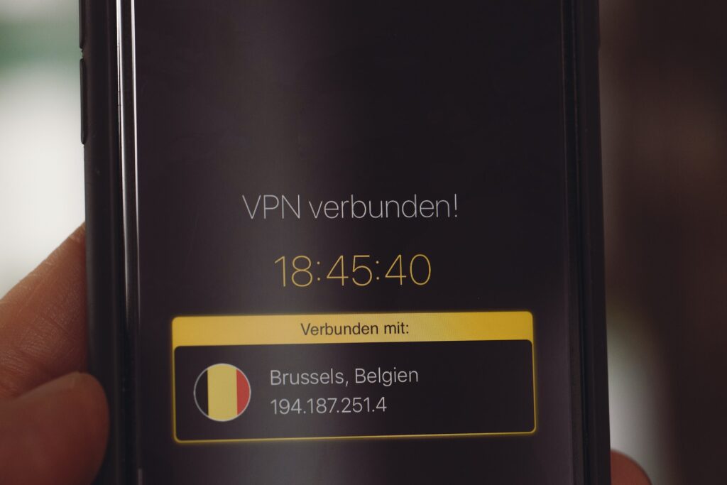 A working VPN, connected to Brussels, Belgien