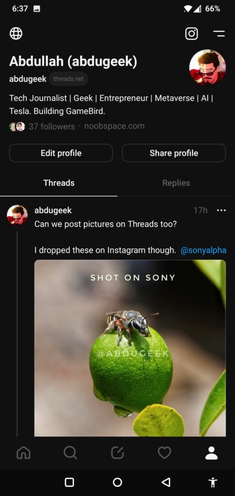 threads app dark mode abdugeek noobspace Screenshot 20230710 183721 2024