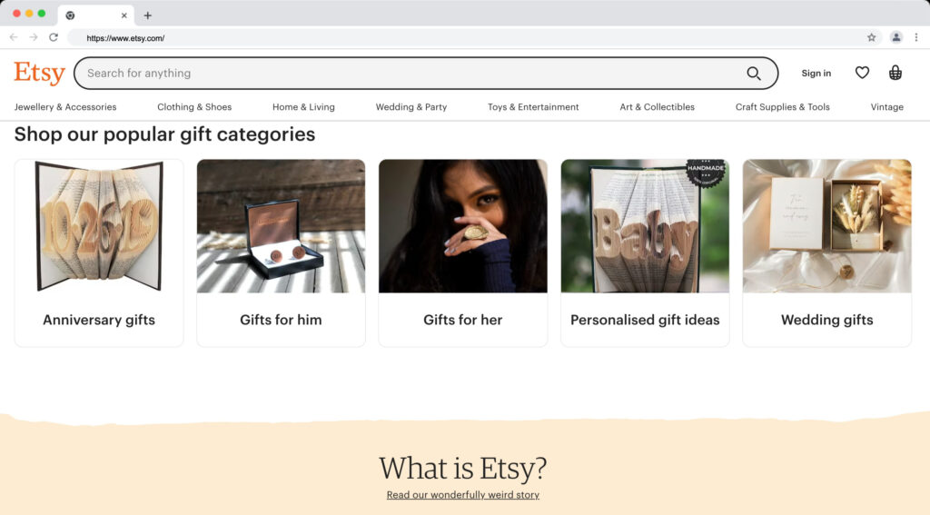 Etsy platform