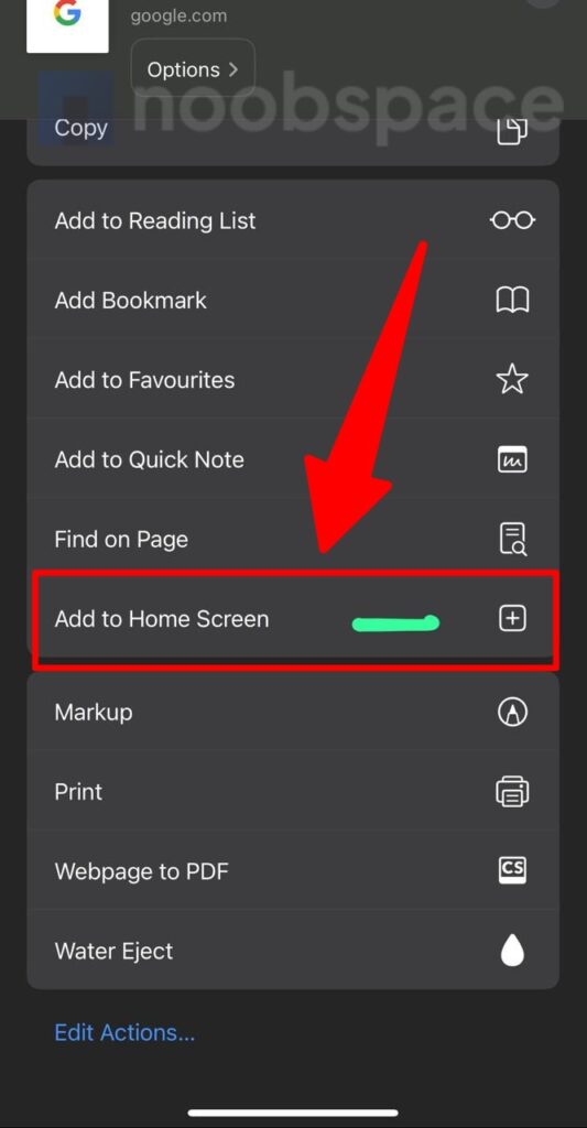 Adding a website icon as shortcut to home screen on your iPhone