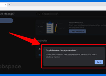 Google Password Manager timed out
