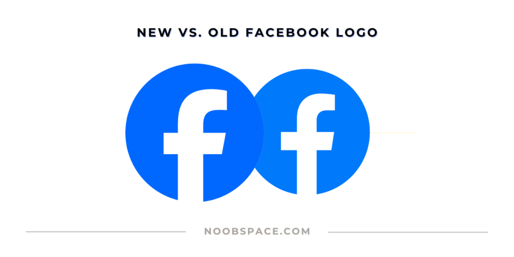 New vs. Old Facebook logo with color difference and typographic change in F.