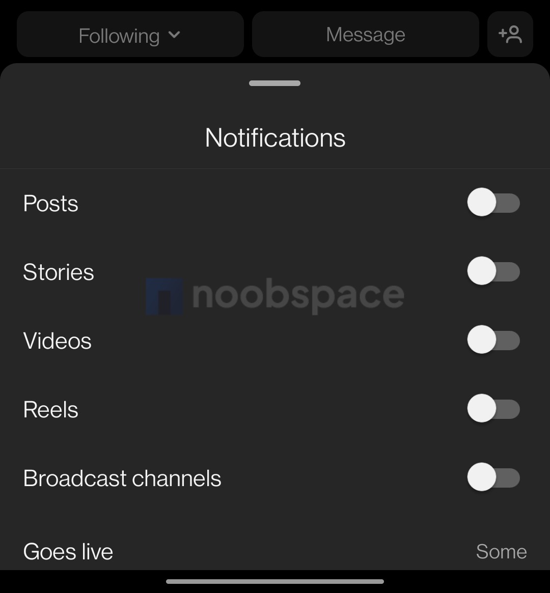 Instagram notifications disabled