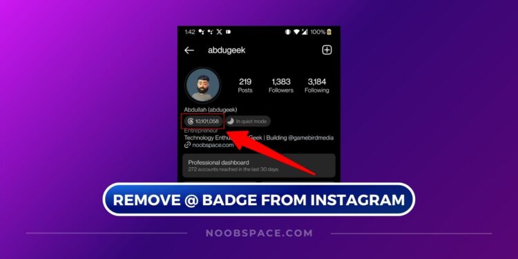 A featured image to remove @ Threads badge from your Instagram profile