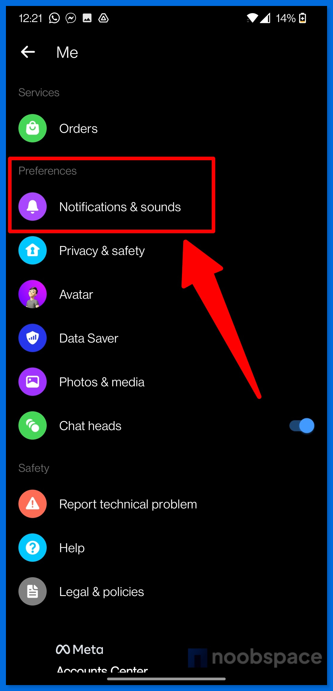 Facebook messenger notification settings