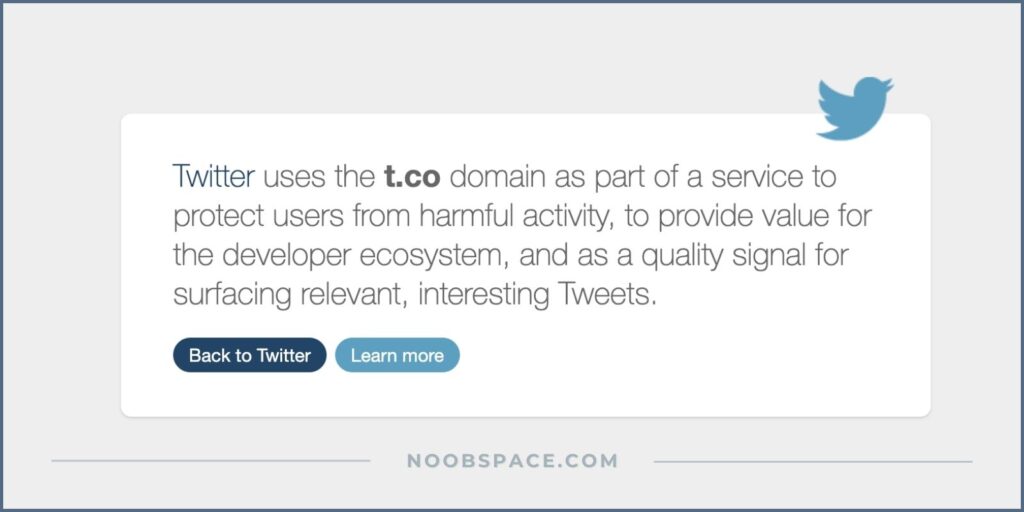Twitter uses t.co domain as part of a link shortening service