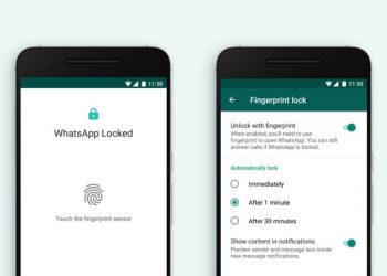 whatsapp fingerprint unlock support