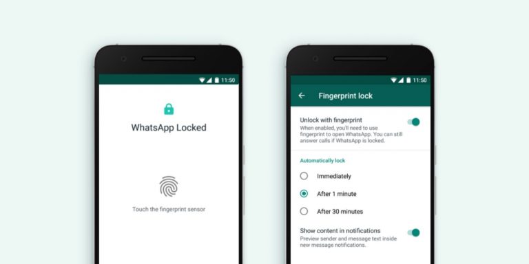 whatsapp fingerprint unlock support