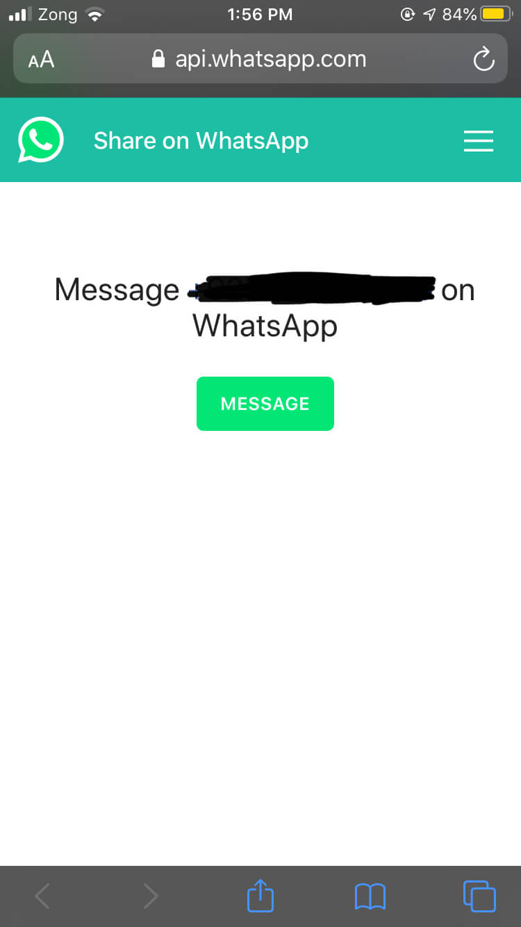 Send WhatsApp message without adding number to contacts