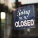 A photo of a small business closed door due to coronavirus outbreak
