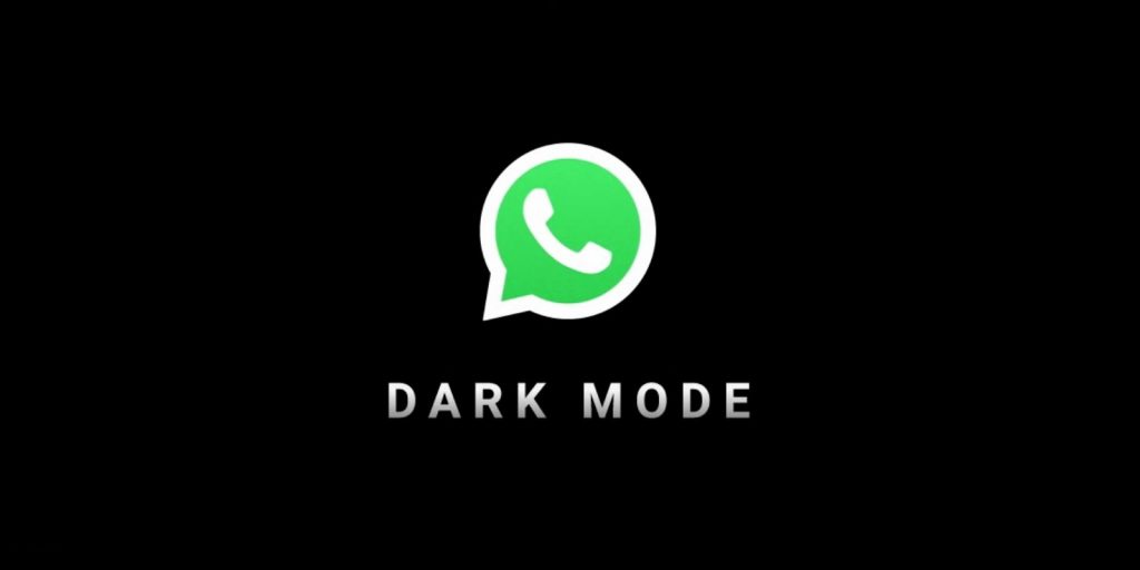 An image with WhatsApp logo showing dark mode