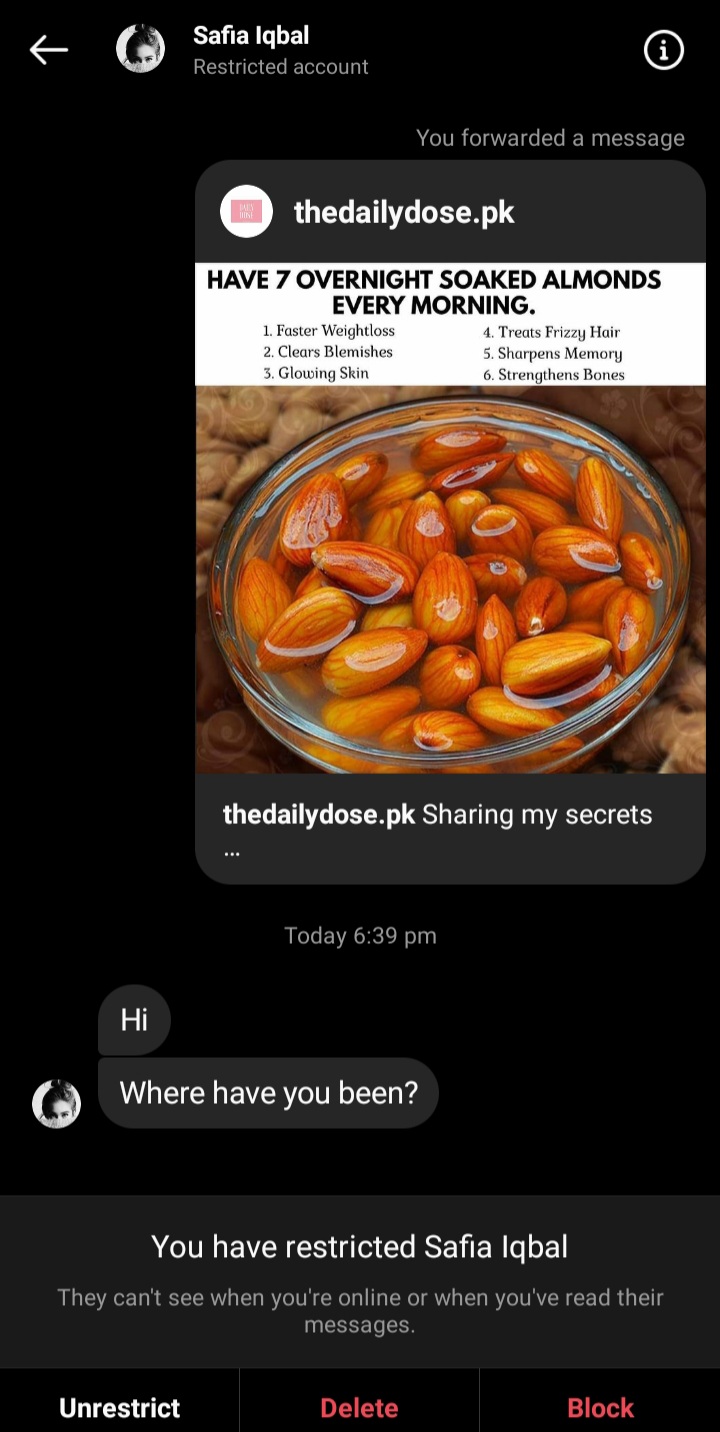 screenshot of a chat