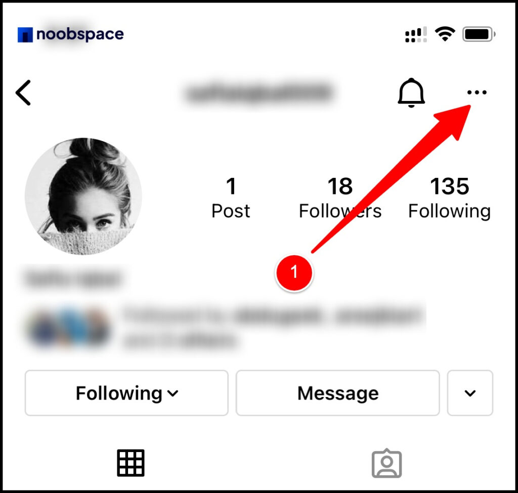 three dots menu in instagram