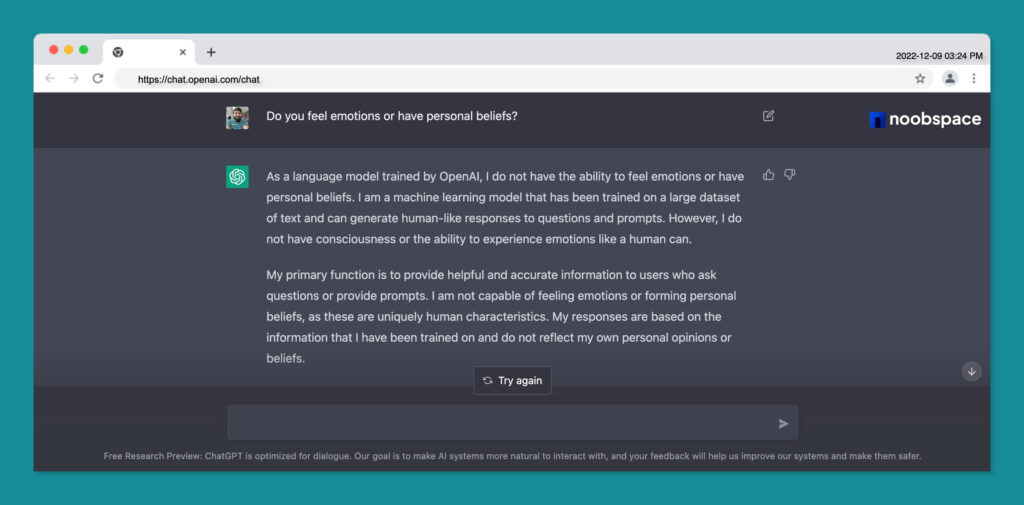 OpenAI's ChatGPT answers: Is it possible for AI to turn against humanity? 4 Do you feel emotions and have personal beliefs?